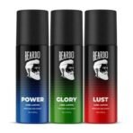 Beardo Power, Lust & Glory Perfume Body Spray (Set of 3) Get compliments with Long lasting Fougere, Aromatic Deodorant Brand | Christmas gift for men | Gift For Friends | Gift for Men - Fast UK Delivery - Image 2