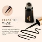 mCaffeine Shades Intense Ink Waterproof Eyeliner | 12 Hrs+ Intense Matte Stay | Flexi Tip Brush For One Stroke Precise Application | Makeup Beauty Eye liner | Quick Drying, Smudge-proof,Long Lasting, Black Eyeliner - 3.5ml - Fast UK Delivery - Image 3