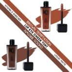 KINDED Lip Eye and Cheek Tint Combo for Women Girls Longlasting Moisturizing Vitamin E Liquid Lip Colour Lipstick Eyeshadow Blush (Matte Finish, Brown Temptation & Choco Brown, 9 ml each) - Fast UK Delivery - Image 3