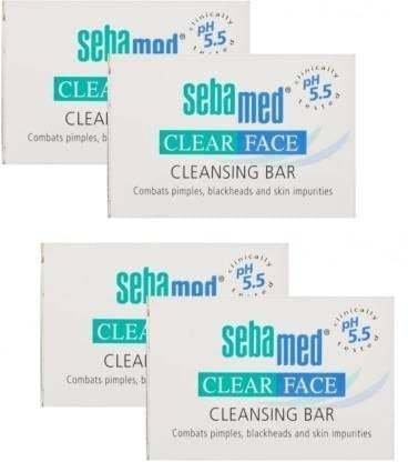 uk41I6l835-ZL-1-1.jpg Sebamed Clear Face Soap Bar Pack 100 x 4 (4 x 100 g) - Fast UK Delivery - Image 1