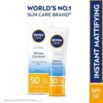 NIVEA Sun UV Face Shine Control SPF 50 Cream (50ml), Sun Cream Protects Against UVA/UVB Rays and Premature Skin Ageing, Sunscreen for Delicate Facial Skin - Fast UK Delivery - Image 3