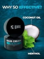 Beardo Ice Blast Hair Cream, 75 gm | Hair Cream for Men with Menthol & Coconut Oil | Hair Styling Ceam | Daily Styling | Cooling Cream | Cool Lock Technology - Fast UK Delivery - Image 5