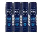 NIVEA Fresh Active Fragrance Spray Deodorant For Men, 4 Count - Fast UK Delivery - Image 2