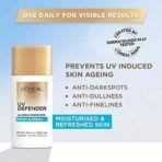 L'Oreal Paris Sunscreen, Non-Greasy, Hydrating Sunscreen With Hyaluronic Acid, UVA & UVB Protection, With SPF 50 PA+++, Moist & Fresh, UV Defender Serum Protector, 50 ml - Fast UK Delivery - Image 3