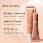 mCaffeine Brightening & Colour Corrector Tinted Under Eye Cream with 2% Vitamin C + Ferulic Acid | SPF 30+ PA++++| Reduces & Conceals Dark Circles | Instantly Brightens | UV Protection | Orange - 15ml - Fast UK Delivery - Image 6
