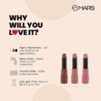 MARS PREMIUM Matte Box Set of 3 Lipsticks for Women | Long-Lasting | Smooth Finish | Moisturising | One Swipe Pigmentation (3x3.2 gm) (05-Blushed & Nudes)-SH7711 - Fast UK Delivery - Image 5