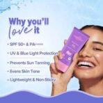 Aqualogica lluminate+ Dewy All Skin Type Sunscreen Spf 50+ Pa+ With Wild Berries&Alpha Arbutin - 80 G Protection Against Uva/B&Blue Light Protection Fragrance-Free For Luminous&Sun Protected Skin - Fast UK Delivery - Image 4