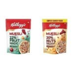 Kellogg's Muesli 22% Fruit Magic High in Vitamin C, 500g Pack With 20% Nuts Delight, 750g Pack Both are Breakfast Cereal, High in Fibre, High in Iron and Naturally Cholesterol Free - Fast UK Delivery - Image 2