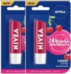 NIVEA Cherry Fruity Shine Lip Balm Cherry,4.8 g (Pack of 2) - Fast UK Delivery - Image 2