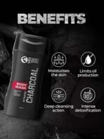 Beardo Activated Charcoal Anti-Pollution Body Wash, 200ml | Deep Pore Cleaning | Removes Dirt & Impurities | Oil Control | Cleanses & Detoxifies Deeply | For Men - Fast UK Delivery - Image 5