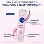 Nivea Deodorant, Spray Pearl & Beauty for Women, 150ml (Pack of 2) - Fast UK Delivery - Image 3
