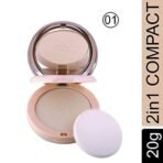 FASHION COLOUR Oil Control Nude Makeover 2 in 1 Powder | With Mirror and Powder Puff | Oil and Sweat Control | Long Lasting Compact Powder | Comes In 6 Variants | Shade 01 - Fast UK Delivery - Image 3