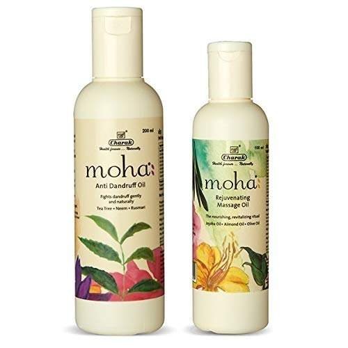 uk41LT8HQbXqL-1-1.jpg moha: Herbal Anti Dandruff Oil 200 ml with free Rejuvanating Massage Oil 100 ml | Neem, Tea Tree Oil, Rosemary | (Combo of 2) - Fast UK Delivery - Image 1
