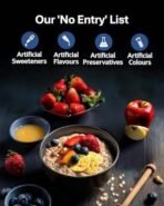 True Elements Whole Oatmeal 1kg | Overnight Oats | Breakfast Food | Healthy Diet | Oatmeal for breakfast | Oats with Chia Seeds, dryfruits and nuts | No added refined sugar | 68% Rolled Oats, Chikoo, Banana, Fig, Strawberry, Apple | 9.8g Protein - Fast UK Delivery - Image 5
