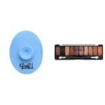 Glam 21 Silicone Face Cleanser Scrubber (Small) Shades of Trend Eyeshadow Palette 10 Highly Pigmented Shades |Smudge Free & Long-Lasting 13.5gm - Shade -01 - Fast UK Delivery
