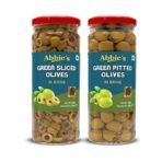 Abbie's Green Sliced Olives + Green Pitted Olives 450g, Pack of 1 each, For Authentic Taste in Cooking, Snacking, Pizzas toppings or Italian Pastas Ingredient - Fast UK Delivery - Image 2