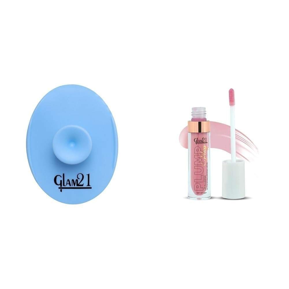 uk41N63Bl4vRL-1-1.jpg Glam 21 Silicone Face Cleanser Scrubber (Small) Lip Plumper With Hyaluronic Acid Lightweight Lip Gloss With High Shine Glossy Finish For Fuller And Plump Lips 02 Pink Struck - 5 Gm - Fast UK Delivery - Image 1