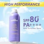 mCaffeine Sun Bath SPF 80+ PA ++++ Body Sunscreen Spray | High UV Protection | Invisible, Non-Greasy, 180 Mins Water/Sweat Resistant Cooling Spray| For All Skin Types | Blueberry Fragrance -100ml - Fast UK Delivery - Image 3