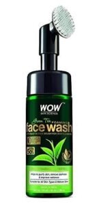 WOW Skin Science Green Tea Foaming Face Wash with Built-In Face Brush - for Treating Acne and Unclogging Pores - 150mL - Fast UK Delivery - Image 3