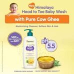 Himalaya Head to Toe Baby Wash with Pure Cow Ghee 100ml | ph 5.5 | Aloe vera | Soap free | Safe for newborns | For baby's sensitive skin from day 1 | No Parabens | No Phthalates | No Sulphates | Pediatrician evaluated - Fast UK Delivery - Image 5