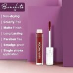 Hilary Rhoda Power Of Matte Liquid Lipstick | Buildable Colour | Long Lasting & Matte Finish | Lightweight & Non-Drying Formula | Smudge Proof & Non-Transferable | 3ml (Fearless Berry - Shade 16) - Fast UK Delivery - Image 5