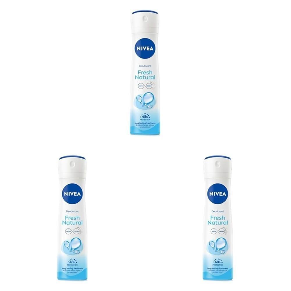 uk41OaLgbuN0L-1-1.jpg NIVEA Women Fresh Natural Deodorant Spray, 150Ml (Pack of 3) - Fast UK Delivery - Image 1