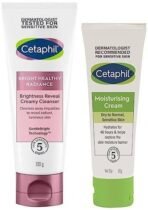 Cetaphil Brightness Reveal Creamy Cleanser - 100 g& Cetaphil Moisturising Cream for Face & Body, Dry to very dry skin, 80 gm - Fast UK Delivery - Image 2