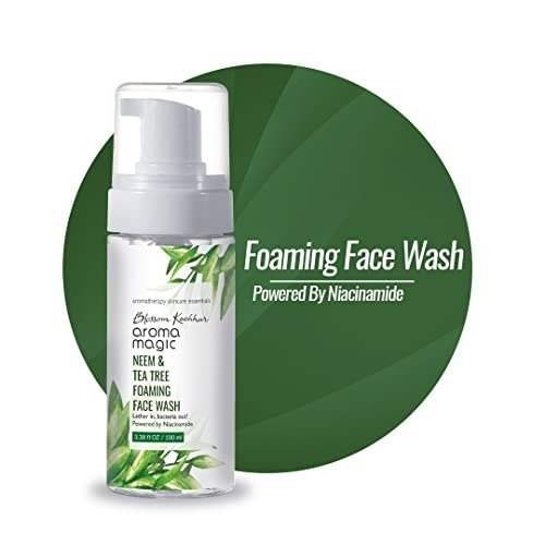 uk41OibJLpLcL-1-1.jpg Aroma Magic Neem & Tea Tree Foaming Face Wash - 100ml (Pwrd by Niacinamide) - Fast UK Delivery - Image 1