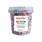 Konfiz Rainbow Vermicelli Sprinkles | Edible Colorful Dazzling Sprinklefetti | Ideal for Baking & Garnishing Cake, Cupcake, Brownies, Dessert, Pastry, Cookies | 100g | Pack of 2 - Fast UK Delivery - Image 3