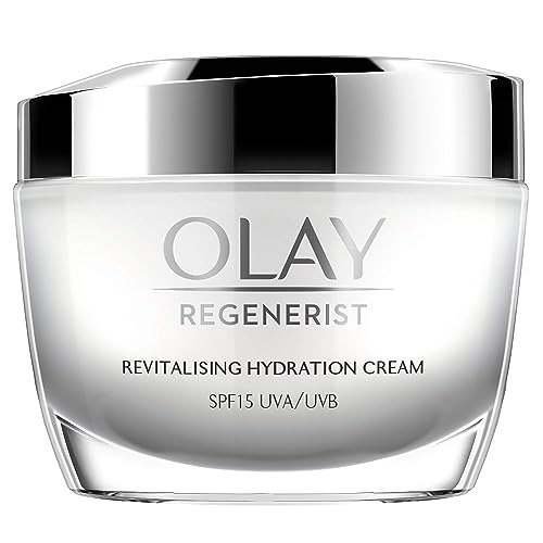 uk41P3pwNtBCL-1-1.jpg Olay Regenerist Revilatising Hydration Cream with SPF 15 | Hydrated, Plump, Bouncy Skin | With Hyaluronic Acid, Niacinamide and Peptides | Normal, Oily, Dry, Combination Skin | 50g - Fast UK Delivery - Image 1