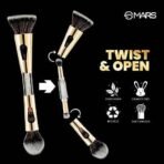 MARS 4 in 1 Travel Brush with Foundation Brush, Powder Brush, Eyeshadow Blending Brush & Flat Brush | Soft Bristles Makeup Brushes Set for Women - Fast UK Delivery - Image 5