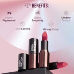 Hilary Rhoda Creamy Touch Lipstick | Infused with Olive Oil, Shea Butter & Vitamin E | Highly Pigmented & Creamy Texture | Long Lasting & Keeps Lips Moisturising - 4g (Pink Nude - Shade 02) - Fast UK Delivery - Image 4