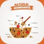 Gaia Crunchy Muesli Fruit and Nuts a Mix of Wholesome Breakfast Cereals Packed with Fibre, Iron and Antioxidants Serves As the Nourishing, Tasty Breakfast Option. 1KG Jar Pack - Fast UK Delivery - Image 4