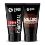 Beardo DETAN & CHARCOAL Face Wash for Men (100ml x 2) | Facewash Combo that Removes Dirt & Reduces Tan | Goodness of Activated Charcoal & Coffee along with Aloe Vera provides Moisturization to Men's Skin - Fast UK Delivery - Image 2