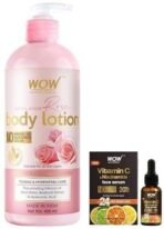 WOW Skin Science Brightening 20% Vitamin C Face Serum & WOW Skin Science Himalayan Rose Body Lotion For Light Hydration - Normal To Oily Skin - with Rose Water - Fast UK Delivery - Image 2