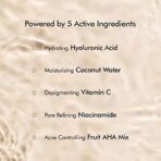 mCaffeine Green Tea & Coffee Sheet Masks with Vitamin C, Hyaluronic Acid, Niacinamide, Coconut Water & Fruit AHA Mix for Hydrated & Glowing Skin| Face Sheet Masks for Women & Men - Pack of 6 | 120g - Fast UK Delivery - Image 4