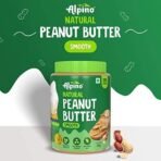 ALPINO Natural Peanut Butter Smooth 1kg - 100% Roasted Peanuts - 30g Protein, No Added Sugar & Salt, non-GMO, Gluten Free, Vegan Plant Based, Unsweetened Peanut Butter Creamy - as Seen on Shark Tank India - Fast UK Delivery - Image 5