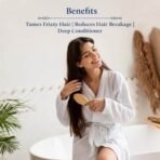 Blue Nectar Green Tea Hair Mask for Dry & Frizzy Hair | Plant Based Biotin Deep Conditioning Hair Mask for Damaged & Curly Hair, All Hair types (13 Herbs, 200 g) - Fast UK Delivery - Image 4