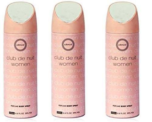 uk41QryLXX23L-1-1.jpg ARMAF Club De Nuit Body Spray for Women, 200 ml, Pack of 3 - Fast UK Delivery - Image 1
