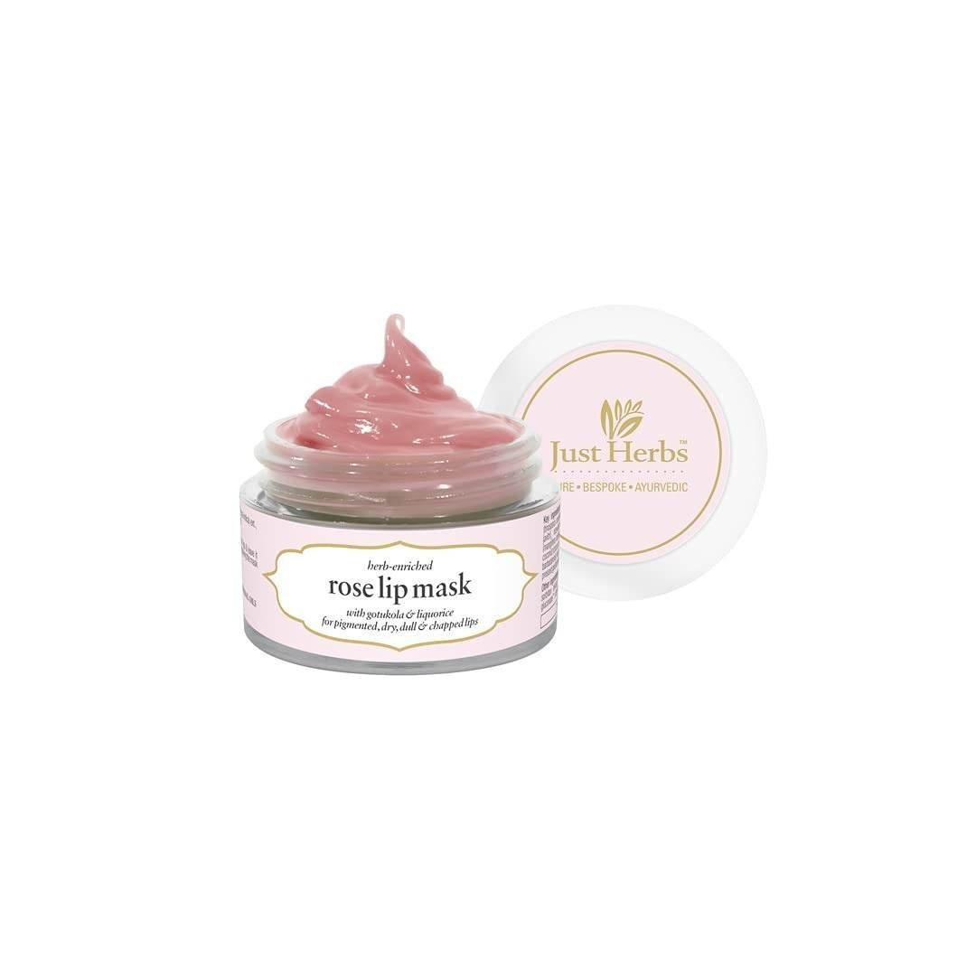 uk41Qun7-K6L-1.jpg Just Herbs Ayurvedic Lip Mask, Balm For Dark, Dry & Pigmented Lips - Vegan Lip Mask For Men & Women 15gm - Fast UK Delivery - Image 1
