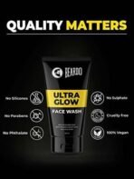 Beardo Ultraglow Face Wash for Men | Red Algae, White Lily & Menthol for Brightened, Hydrated and Refreshing Skin | Face Wash for Tone Brightening and Glowing Skin | Suitable for All Skin Types | 100ml - Fast UK Delivery - Image 6