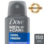 Dove Men+Care Cool Fresh Dry Spray Antiperspirant Deodorant, Up To 48 hrs Protection From Sweat & Odour, Instantly Dry for Cleaner Feel, Dermatologically Proven Formula, Soothes & Moisturises Skin, Long-Lasting Refreshing Scent, 150ml - Fast UK Delivery - Image 3
