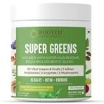 Rooted Actives Super Greens Ultimate Health Powder | 22 vital greens & Fruits, 1 billion probiotics, 5 Enzymes, 5 Mushrooms (No Added Sugar) | Supports Gut Health, Energy, Immunity - 250 Grams - Fast UK Delivery - Image 2
