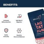 Oraah Lactation Care Tea for Breastfeeding Mothers - Pregnancy Teas - Fenugreek, Fennel, Moringa, Ginger - Caffeine Free - 100% Herbal Tea - (50gms) - Improve Lactation for Nursing Mom - Fast UK Delivery - Image 3