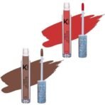KINDED Liquid Lip Colour Vitamin E Enriched No Transfer Waterproof Long Stay Lipsticks Lip Gloss Set for Girls Women (Combo Pack of 2, 6 ml each, Matte Finish,Shades Vermilion Red & Brown Temptation) - Fast UK Delivery - Image 2