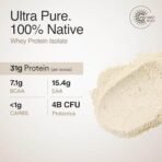 Wellbeing Nutrition 100% Whey Protein Isolate (Unflavoured) | 31g Protein, 15.4g EAA, 7.1g BCAA | 4B CFU Probiotics & Natural Digestive Enzymes | 99% Lactose Free |No Bloating, Easy to Digest | 1kg - Image 3