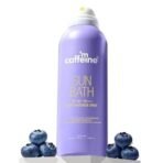 mCaffeine Sun Bath SPF 80+ PA ++++ Body Sunscreen Spray | High UV Protection | Invisible, Non-Greasy, 180 Mins Water/Sweat Resistant Cooling Spray| For All Skin Types | Blueberry Fragrance -100ml - Fast UK Delivery - Image 2