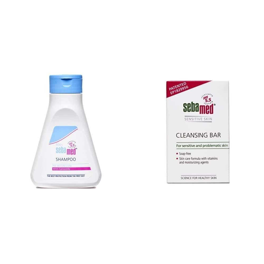 uk41TAX40dqL-1.jpg Sebamed Baby (Children) Shampoo, 150ml & SebaMed Cleansing Bar Soap-Free for Normal to Oily Skin, 100gm - Fast UK Delivery - Image 1