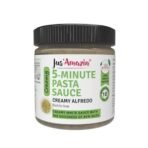 Jus' Amazin 5-Minute Pasta Sauce - Creamy Alfredo (200g), Only 5 Ingredients, 100% Natural, 85% Nuts, Zero Additives, Vegan & Dairy Free, Ready to Cook, Italian Cuisine - Fast UK Delivery - Image 2