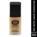 FASHION COLOUR Platinum Professional Use Pro Matte Liquid Foundation | Matte Coverage | Lightweight | Long Lasting | Waterproof | Full Coverage Liquid Foundation | 30ml | Warm Beige - Fast UK Delivery - Image 4